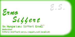 erno siffert business card